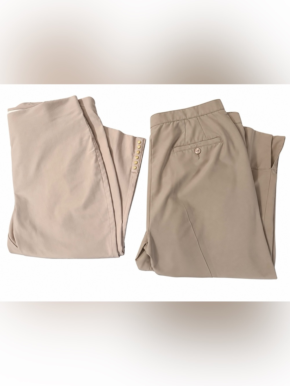 Liz Claiborne Beige/Liz golf Tan Straight-Leg Chinos (includes both pairs)